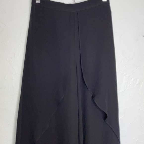 - Adrianna Papell Black Chiffon Ruffle Wide Leg Pants - Picture 6 of 9